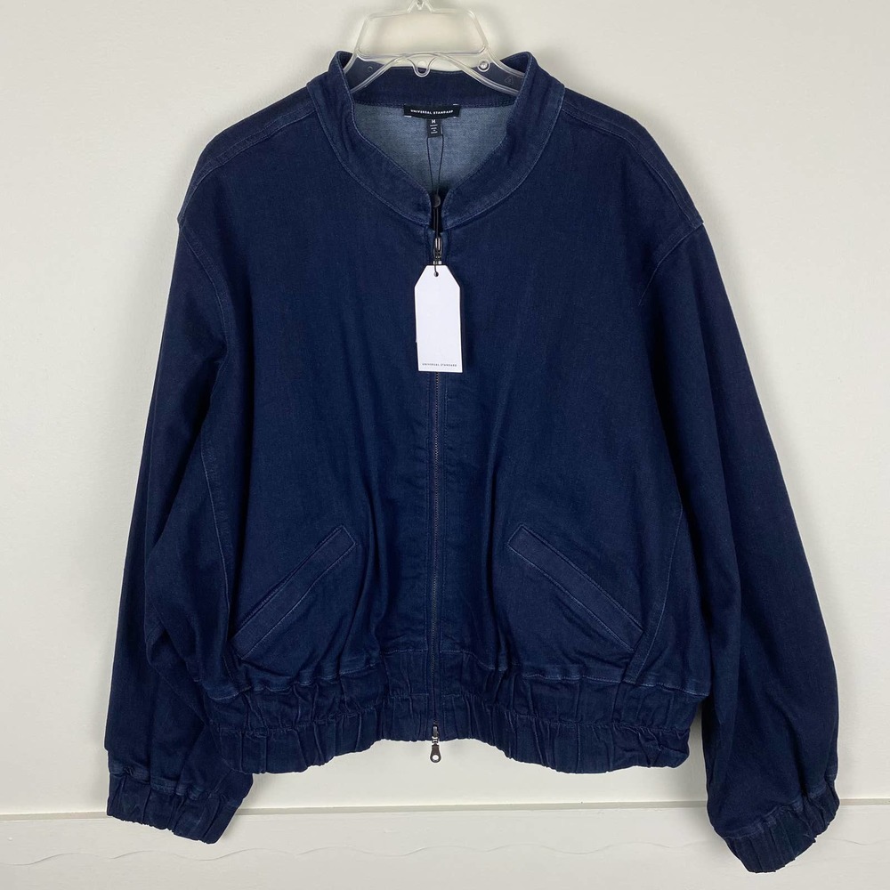 NWT Universal Standard Marilyn Dark Blue Long Sleeve Zip Denim Jacket M 18/20